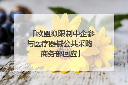 欧盟拟限制中企参与医疗器械公共采购 商务部回应