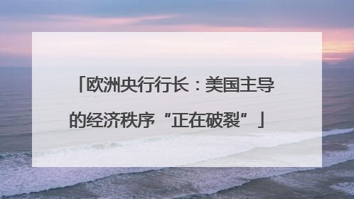 欧洲央行行长：美国主导的经济秩序“正在破裂”