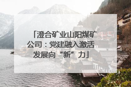 澄合矿业山阳煤矿公司：党建融入激活发展向“新”力
