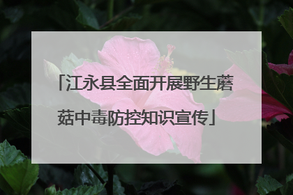 江永县全面开展野生蘑菇中毒防控知识宣传