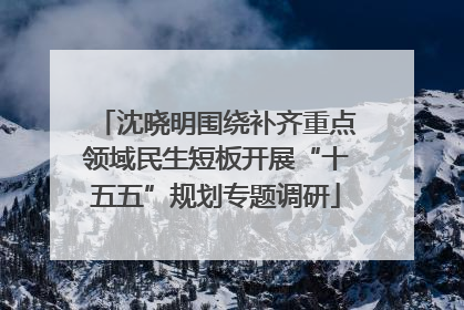 沈晓明围绕补齐重点领域民生短板开展“十五五”规划专题调研