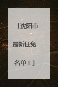 沈阳市最新任免名单！
