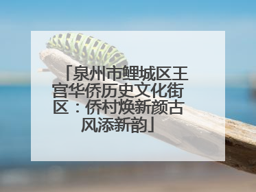 泉州市鲤城区王宫华侨历史文化街区：侨村焕新颜古风添新韵