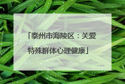 泰州市海陵区：关爱特殊群体心理健康