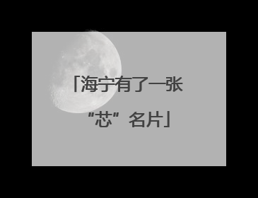 海宁有了一张“芯”名片