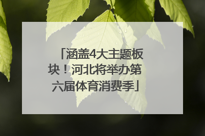 涵盖4大主题板块！河北将举办第六届体育消费季