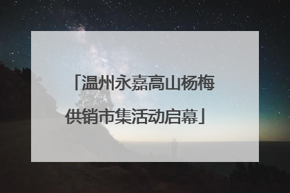 温州永嘉高山杨梅供销市集活动启幕
