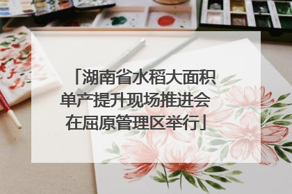湖南省水稻大面积单产提升现场推进会在屈原管理区举行