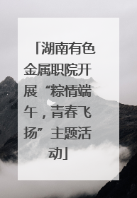 湖南有色金属职院开展“粽情端午，青春飞扬”主题活动