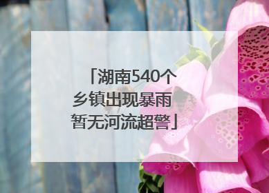 湖南540个乡镇出现暴雨 暂无河流超警