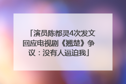 演员陈都灵4次发文回应电视剧《翘楚》争议：没有人逼迫我
