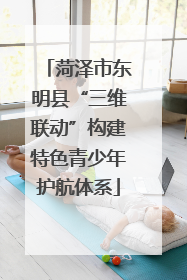 菏泽市东明县“三维联动”构建特色青少年护航体系