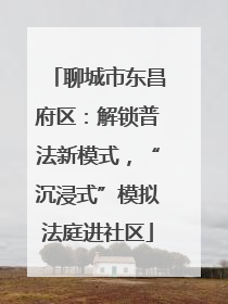 聊城市东昌府区：解锁普法新模式，“沉浸式”模拟法庭进社区