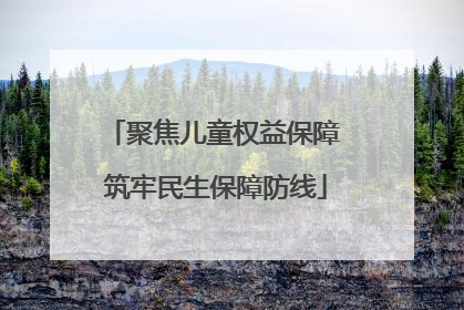 聚焦儿童权益保障 筑牢民生保障防线