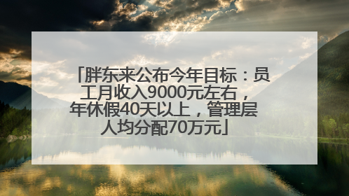 胖东来公布今年目标：员工月收入9000元左右，年休假40天以上，管理层人均分配70万元