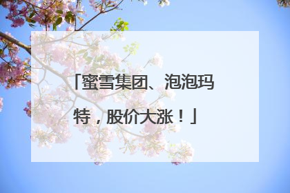 蜜雪集团、泡泡玛特，股价大涨！