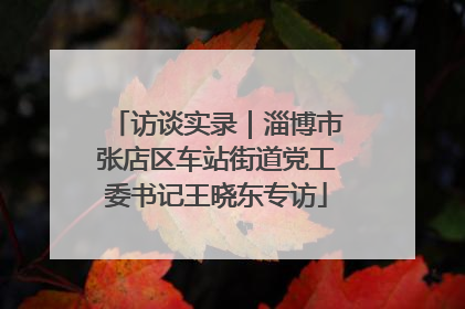 访谈实录｜淄博市张店区车站街道党工委书记王晓东专访