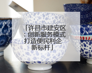 许昌市建安区：创新服务模式 打造便民利企新标杆