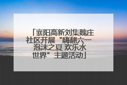 襄阳高新刘集魏庄社区开展“嗨翻六一 泡沫之夏 欢乐水世界”主题活动