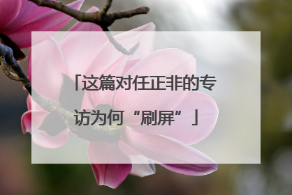 这篇对任正非的专访为何“刷屏”