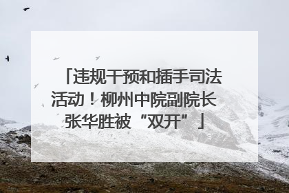 违规干预和插手司法活动！柳州中院副院长张华胜被“双开”