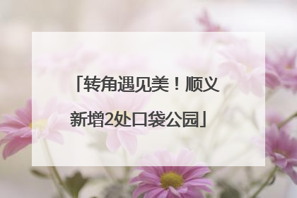 转角遇见美！顺义新增2处口袋公园