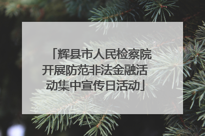 辉县市人民检察院开展防范非法金融活动集中宣传日活动