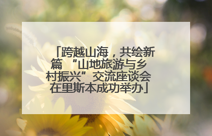 跨越山海，共绘新篇 “山地旅游与乡村振兴”交流座谈会在里斯本成功举办