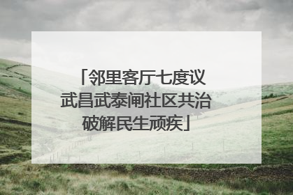 邻里客厅七度议 武昌武泰闸社区共治破解民生顽疾
