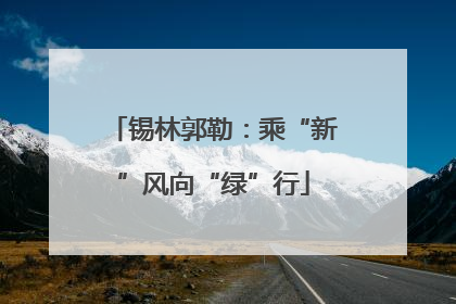 锡林郭勒：乘“新”风向“绿”行
