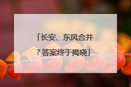 长安、东风合并？答案终于揭晓