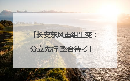长安东风重组生变：分立先行 整合待考