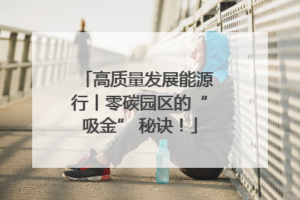 高质量发展能源行丨零碳园区的“吸金” 秘诀！