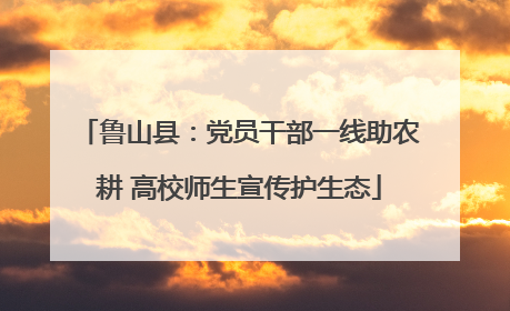 鲁山县：党员干部一线助农耕 高校师生宣传护生态