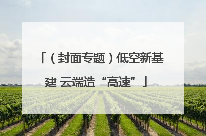 （封面专题）低空新基建 云端造“高速”