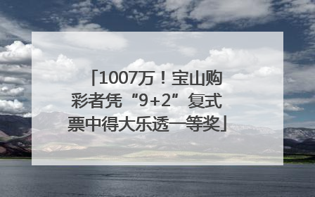 1007万！宝山购彩者凭“9+2”复式票中得大乐透一等奖