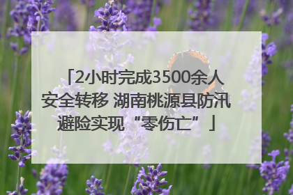 2小时完成3500余人安全转移 湖南桃源县防汛避险实现“零伤亡”