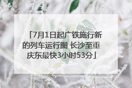 7月1日起广铁施行新的列车运行图 长沙至重庆东最快3小时53分