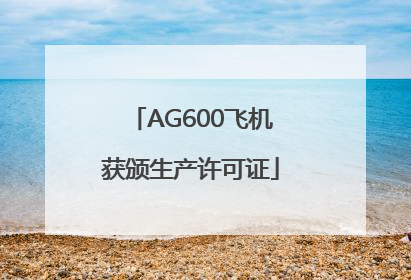 AG600飞机获颁生产许可证