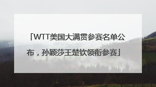WTT美国大满贯参赛名单公布，孙颖莎王楚钦领衔参赛